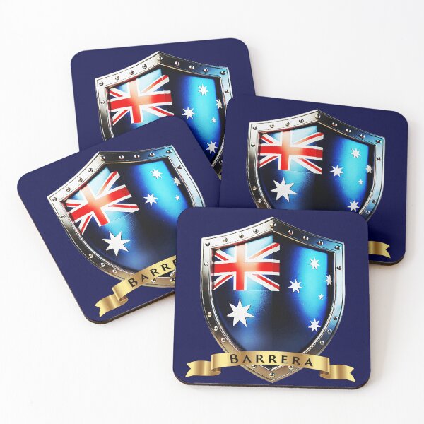Item preview, Barrera Family Australia Shield, Heritage Crest Emblem designed and sold by Highlandkings.