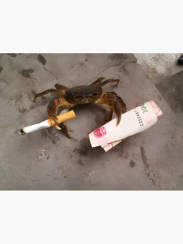 crab smoking a cigarette Crab Cigarette Merch & Gifts for Sale