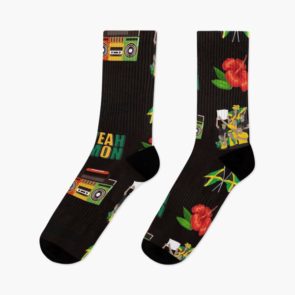 Item preview, Jamaica Sticker Pack – “Yeah Mon”, Hibiscus, Reggae Boombox, Fans & Crossed Flags designed and sold by Nathan28ings.