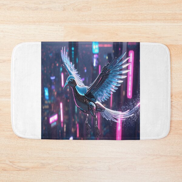 Item preview, Cyberpunk Chrome Bird Over Neon City designed and sold by Max Store.