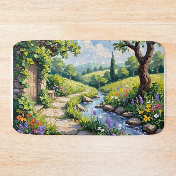 Item preview, Serene Garden Path – Peaceful Nature Walk Photography designed and sold by LR Vibe Studio.