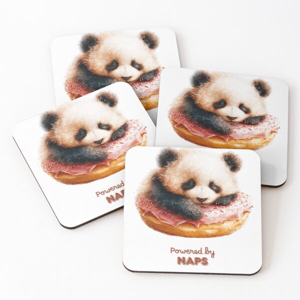 Item preview, Powered by Naps Panda Poster – Cute Sleeping Panda on Donut Wall Art for Kids & Cozy Spaces designed and sold by VisionaryVeils.
