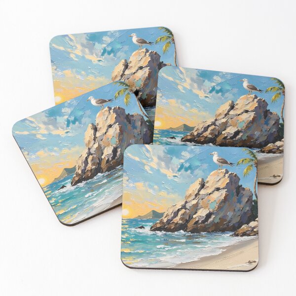 Item preview, Rock Formation on a Deserted Island – Rugged Coastal Landscape Photography designed and sold by LR Vibe Studio.