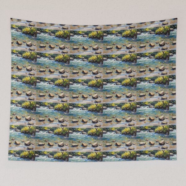 Item preview, Pebbles by the Stream – Serene Nature Close-Up Photography designed and sold by LR Vibe Studio.