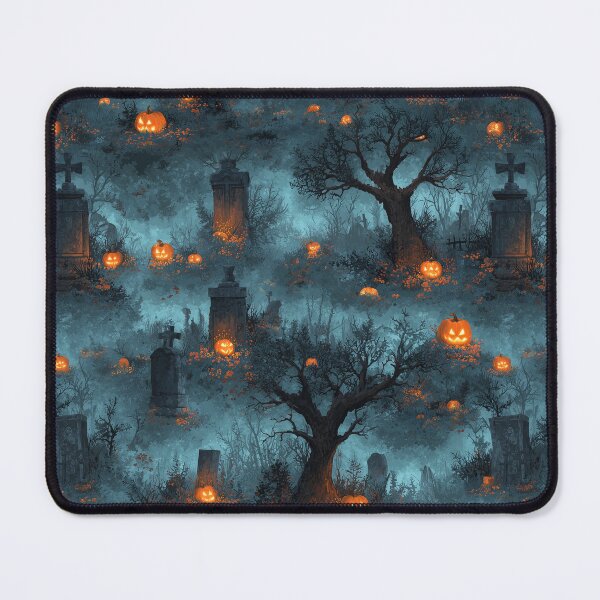 Item preview, Foggy Graveyard with Jack-o’-Lanterns designed and sold by joannejgg.