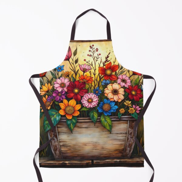 Item preview, Wildflower Bouquet in Rustic Container – Cozy Still Life Photography designed and sold by LR Vibe Studio.
