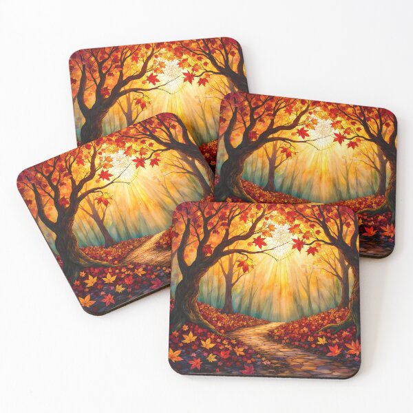Item preview, Sunlight Through Autumn Leaves – Warm Fall Photography designed and sold by LR Vibe Studio.