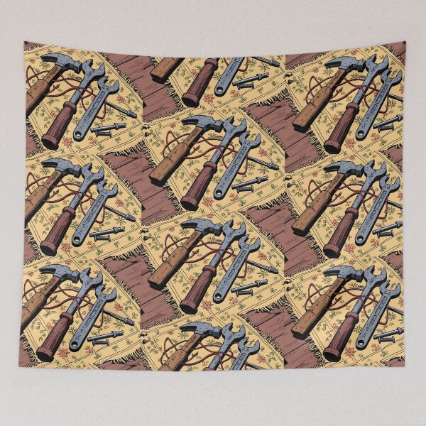 Item preview, Rusty Tools on Worn Fabric – Vintage Rustic Still Life Photography designed and sold by LR Vibe Studio.