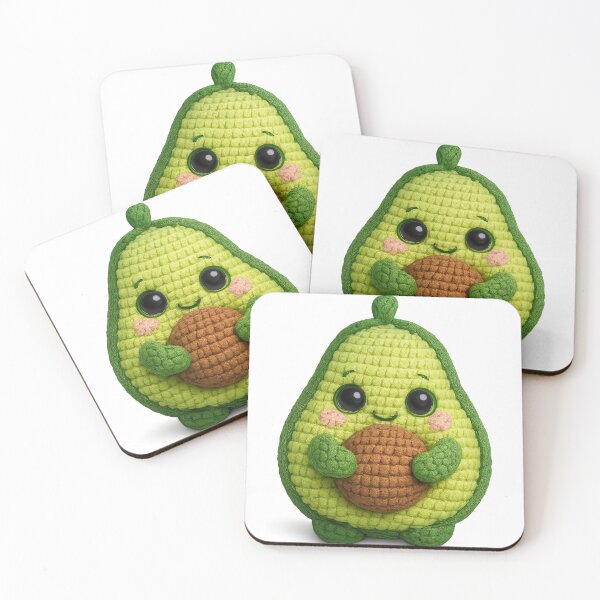 Item preview, Cute Avocado Amigurumi – Kawaii Crochet Avocado Hug designed and sold by Tiny Stitch World.