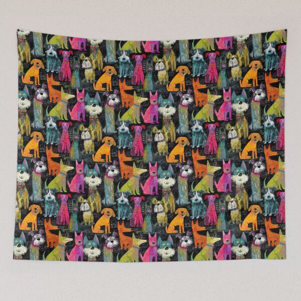 Item preview, Whimsical Colorful Dogs Illustration designed and sold by joannejgg.
