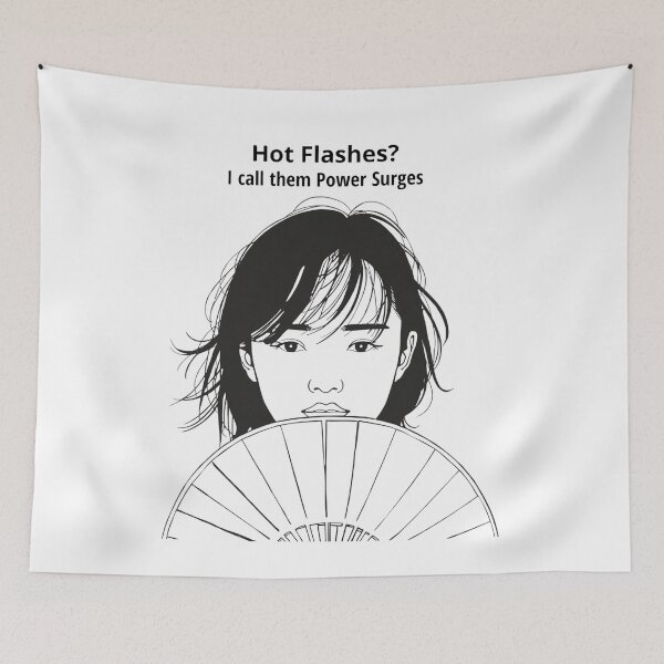 Item preview, Hot Flashes Power Surges – WDNC Minimalist Perimenopause Art designed and sold by jelonkaa.