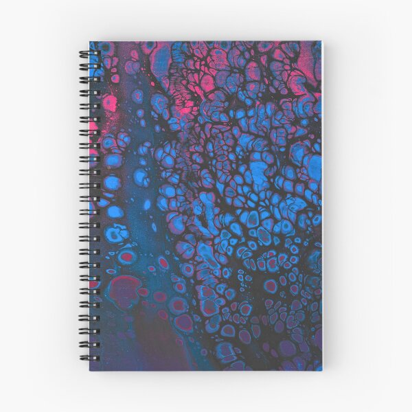 Item preview, Pink Purple Blue & Black Psychedelic Cells Fluid Art Print - Original Acrylic Pour Painting  designed and sold by marbledmoonart.