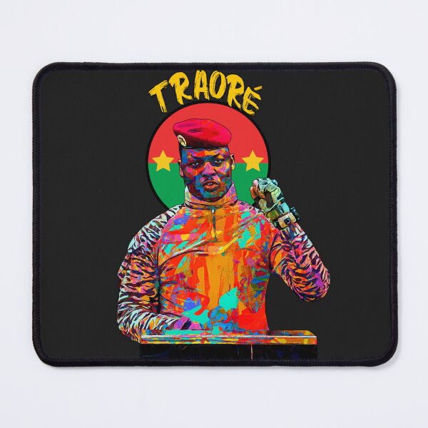 Item preview, Ibrahim Traore colorful portrait painting designed and sold by Youngkev-arts.