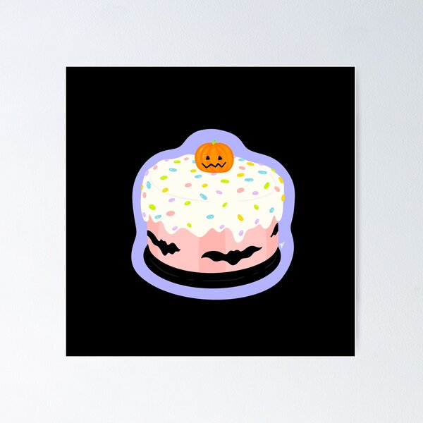 Item preview, Halloween Cute Cake - Purple Outline  designed and sold by The Abysmall.
