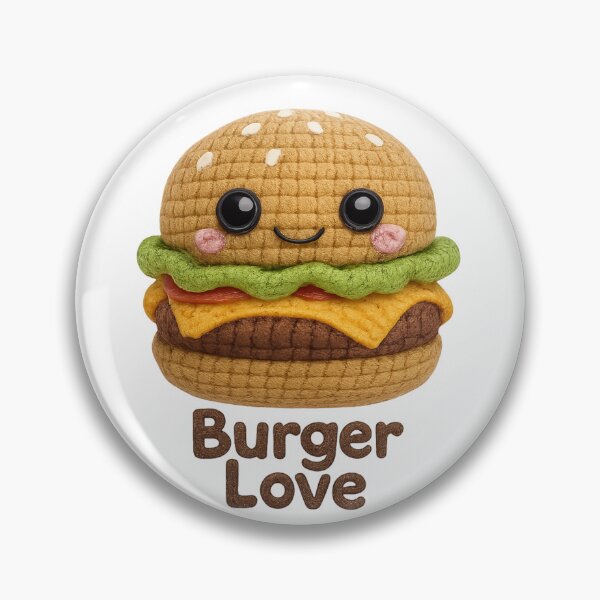 Item preview, Happy Burger – Cute Kawaii Amigurumi Crochet Burger designed and sold by Tiny Stitch World.