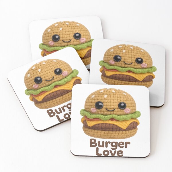 Item preview, Happy Burger – Cute Kawaii Amigurumi Crochet Burger designed and sold by Tiny Stitch World.