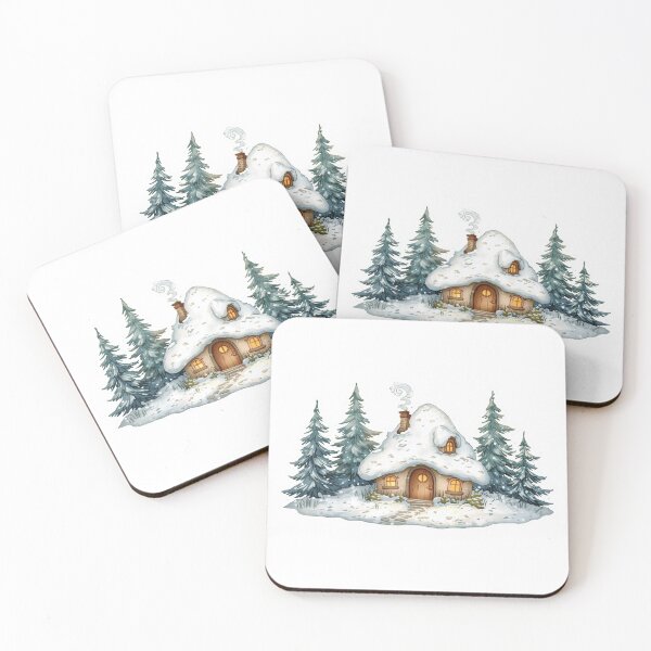 Item preview, Snowy Mushroom Cabin designed and sold by CozyinTime.