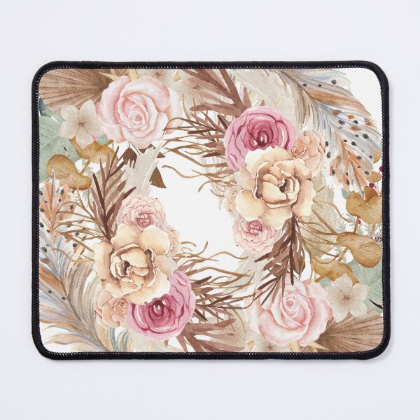 Item preview, Boho Floral Wreath | Rustic Bohemian Flower & Pampas Grass Circle Design for Shirts, Totes & Accessories designed and sold by KimmiesColors.