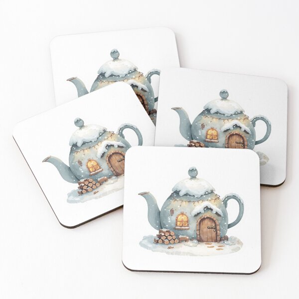 Item preview, Snowy Teapot House designed and sold by CozyinTime.