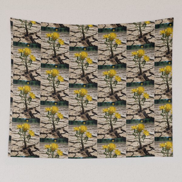 Item preview, Resilient Yellow Flowers in Cracked Earth designed and sold by KilianSzmid.