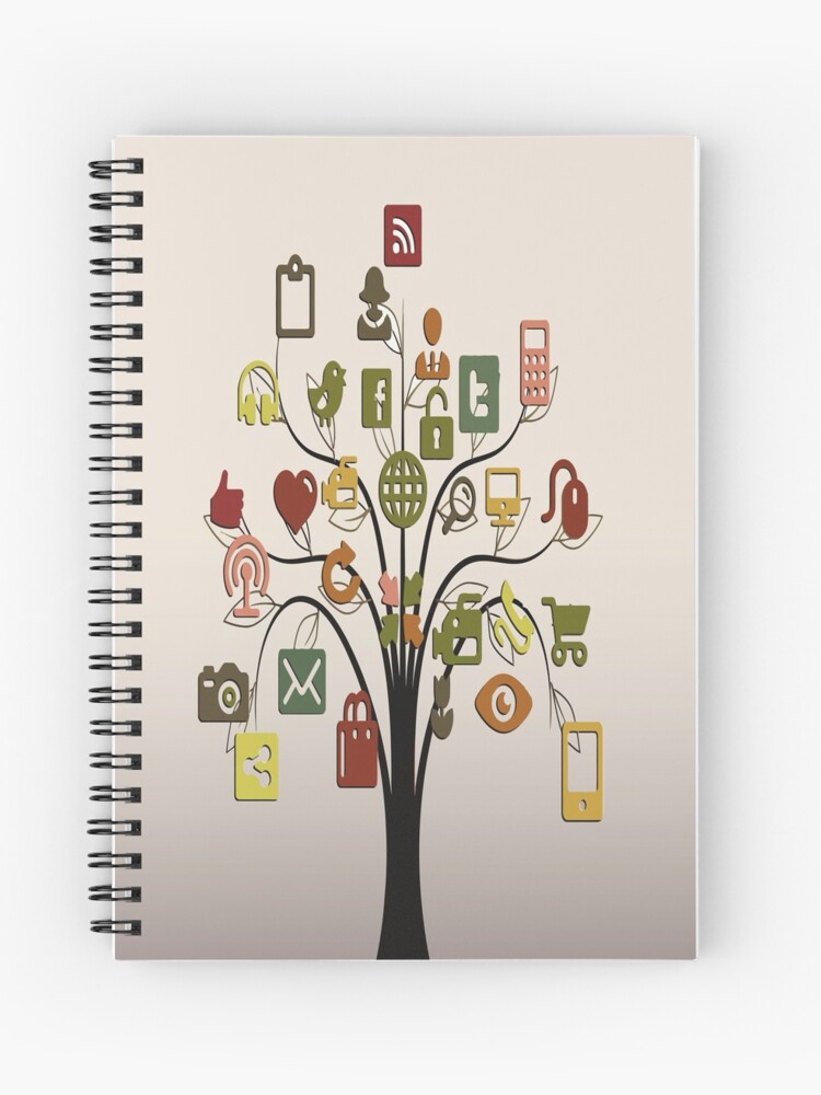 Cuaderno de espiral «Comunicación: medios de Internet / redes sociales» de  monsur | Redbubble