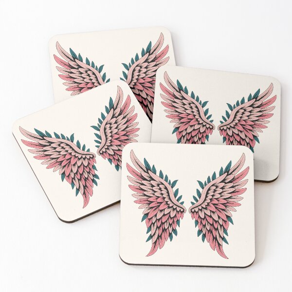 Item preview, Pink and Teal Angel Wings Illustration designed and sold by BirdsnStuff.
