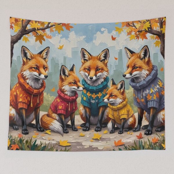 Item preview, Fall Foxes in Cozy Sweaters  designed and sold by Mary Spencer.