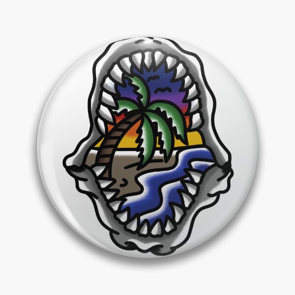 Artikelvorschau, Haifischkiefer Tattoo Flash entworfen und verkauft von vilecrocodilez.