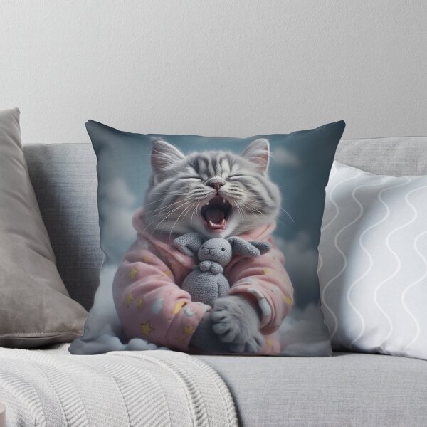 Item preview, Sleepy Cat – Kitten in Nightcap designed and sold by annaaires.