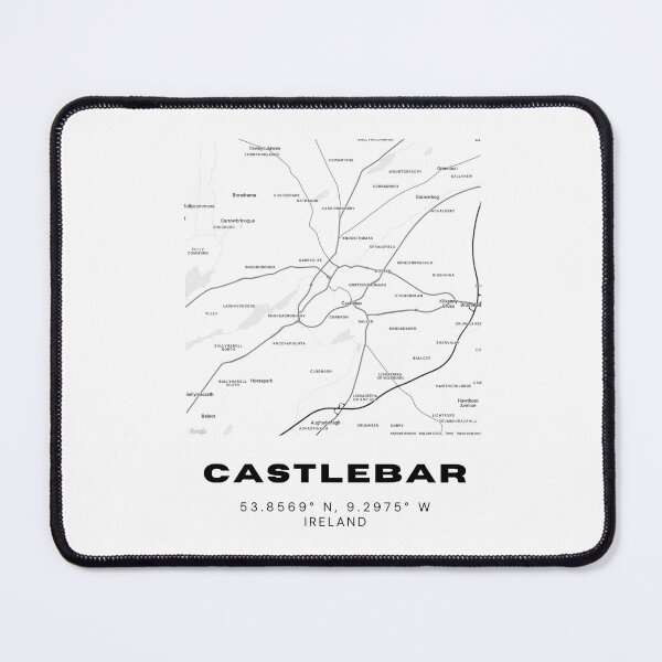 Item preview, Castlebar Ireland Map Print | Stylish Minimalist Wall Art designed and sold by RM-Journey.