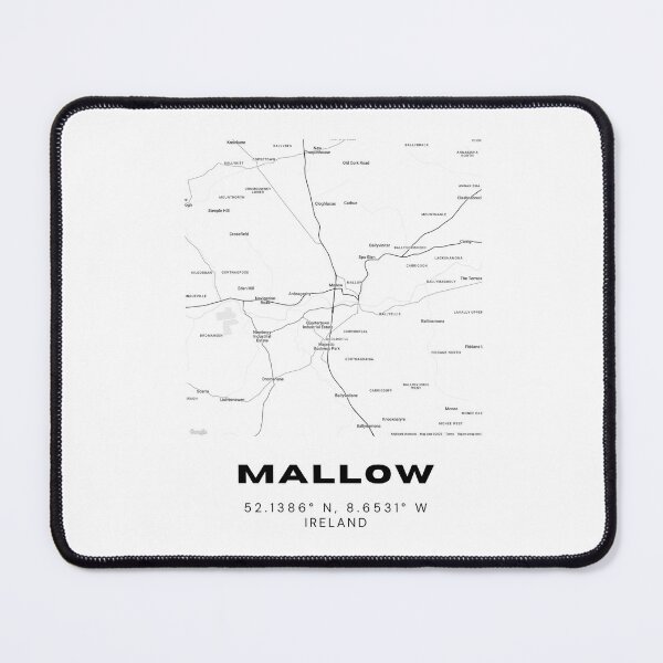 Item preview, Mallow Ireland Map Poster | Minimalist Black & White Map Print designed and sold by RM-Journey.