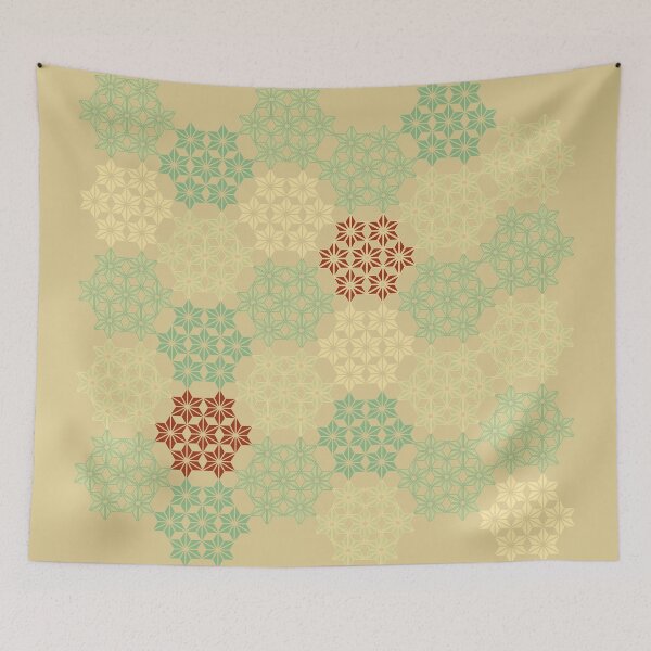 Item preview, Asanoha Kimono Pattern Red Gold designed and sold by urrin DESIGN.
