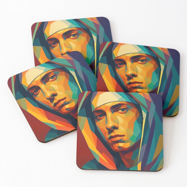Item preview, Colorful Eminem Portrait Wall Art | Abstract Pop Art Rap Icon Print | Vibrant Geometric Digital Download designed and sold by Primeprints92.