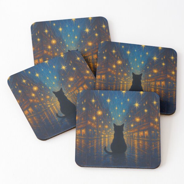 Item preview, Starfall Watcher - Feline Protector (NO TEXT)  designed and sold by CleverCulture.