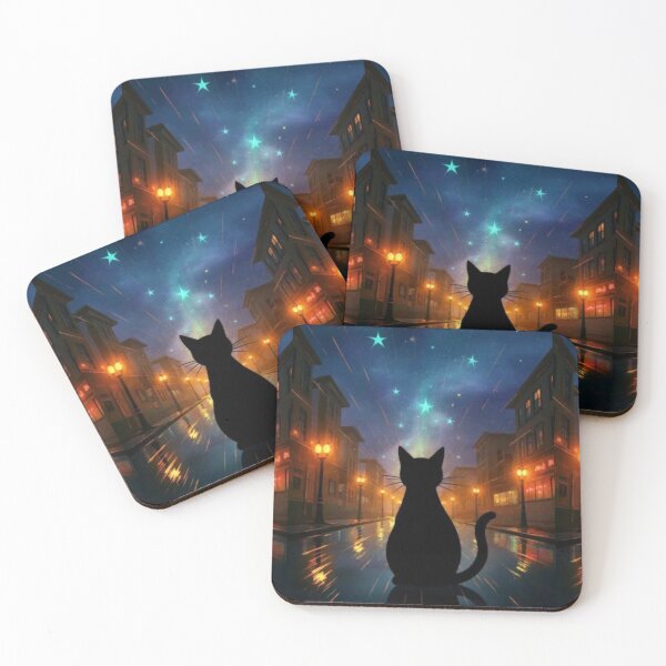 Item preview, Starfall Watcher - Feline Protector (NO TEXT)  designed and sold by CleverCulture.