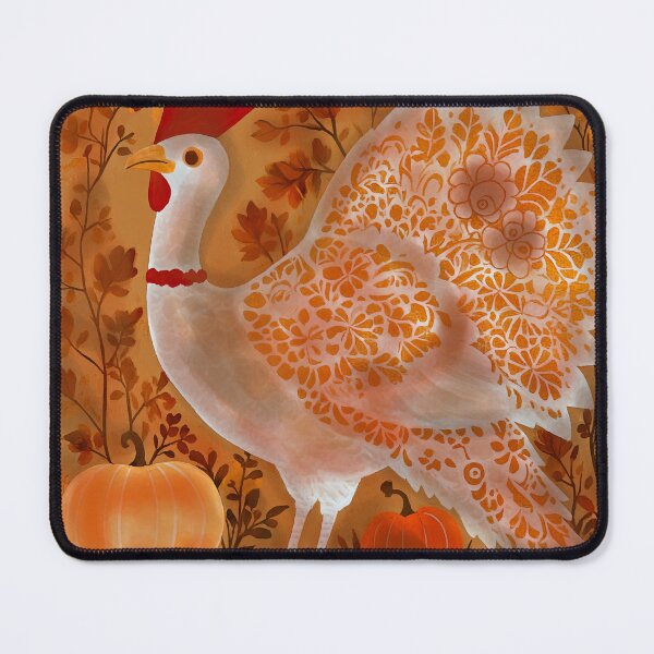 Item preview, Majestic Thanksgiving Turkey with Klimt Gold Patterns and Autumn Pumpkins Illustration designed and sold by  Ojo de Lilith.