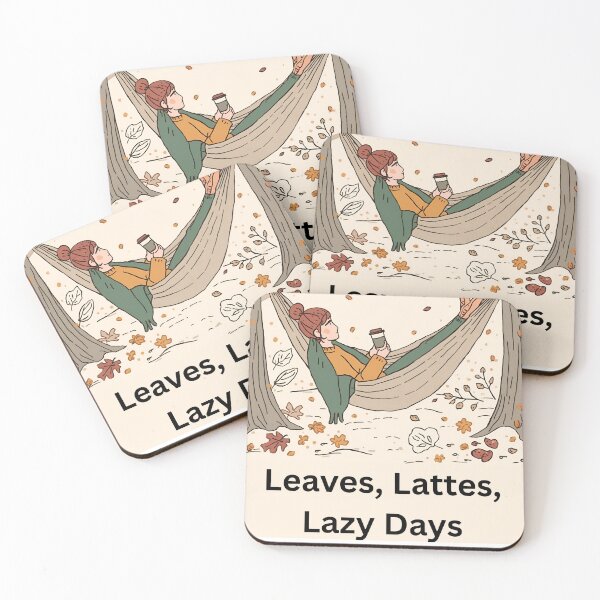 Item preview, leaves, lattes, lazy days  designed and sold by Treestumpc.
