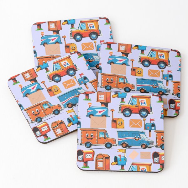 Item preview, Cute Mail Delivery Pattern with Trucks & Mailboxes designed and sold by digitaldemart.