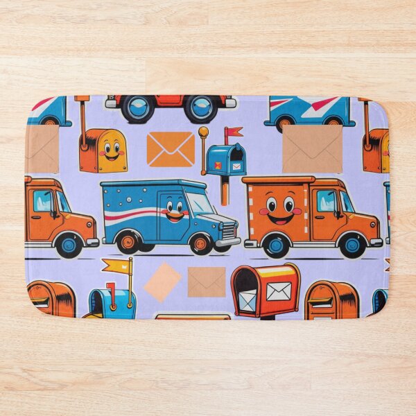 Item preview, Cute Mail Delivery Pattern with Trucks & Mailboxes designed and sold by digitaldemart.