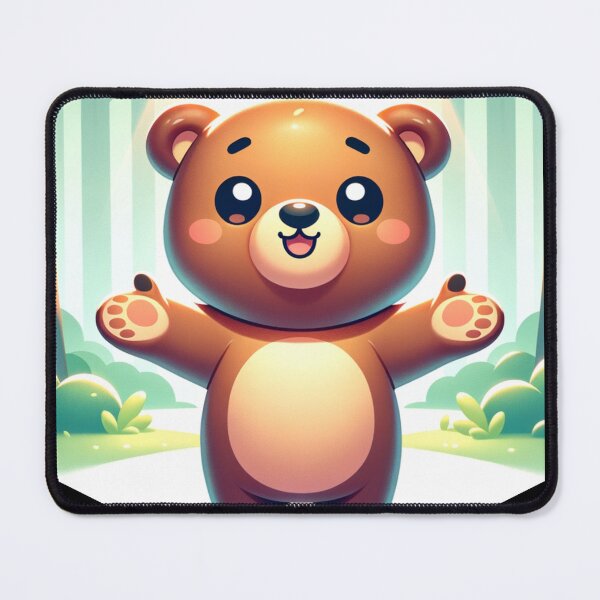 Item preview, Kawaii Friendly Bear Hug in Forest - Cute Welcoming Woodland Animal Design designed and sold by NSB-Design.