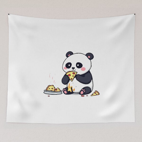 Item preview, Cute Panda Eating Pizza – Kawaii Animal Art designed and sold by Barday99.