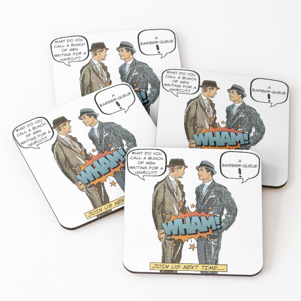 Item preview, Barber-queue - Office Humor, Dad Joke designed and sold by SSustainable.