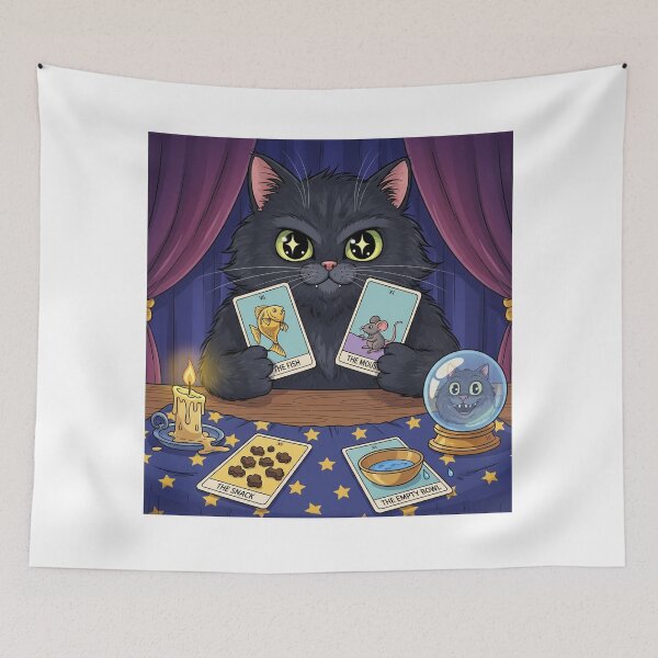 Item preview, Fortune Teller Cat Reading Whimsical Tarot Cards designed and sold by catlovers2025.