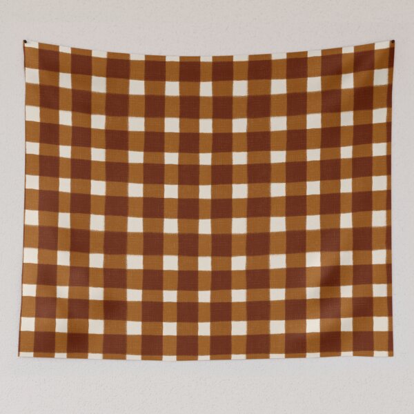 Item preview, Brown Autumn Gingham Plaid Pattern – Rustic Farmhouse Halloween Fall Cozy Check designed and sold by carlyxdesigns.