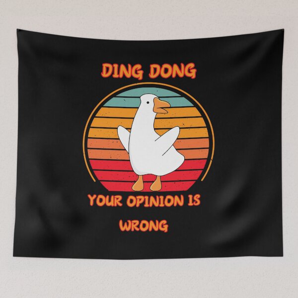 Item preview, Cute Funny Goose Ding Dong Your Opinion Is Wrong  - Funny Meme Goose designed and sold by RupertKeeline.