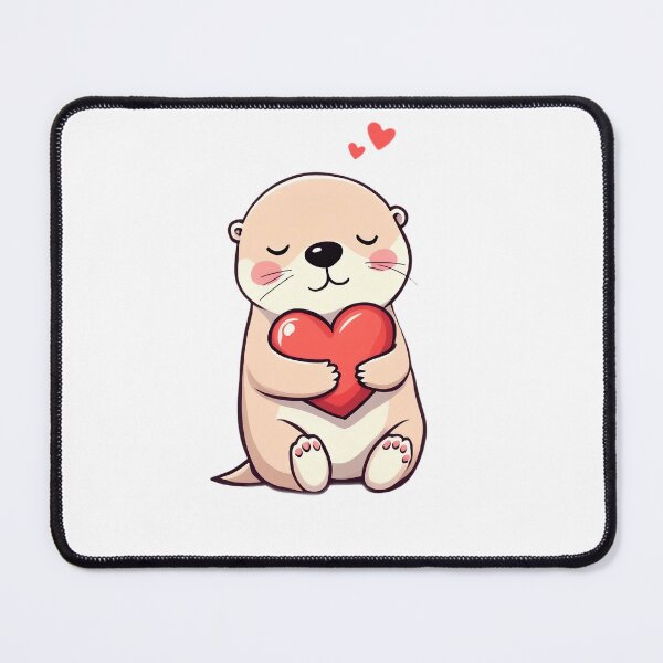 Item preview, Cute Otter Hugging a Heart – Kawaii Cartoon Animal designed and sold by Barday99.