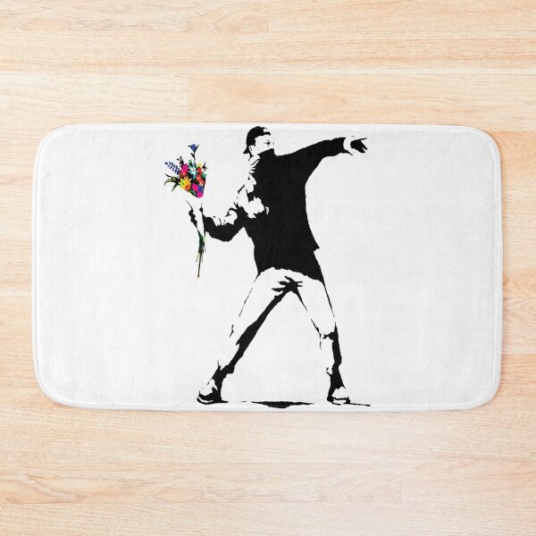 Item preview, Banksy Protester Throwing Flowers designed and sold by SamsonMraz.