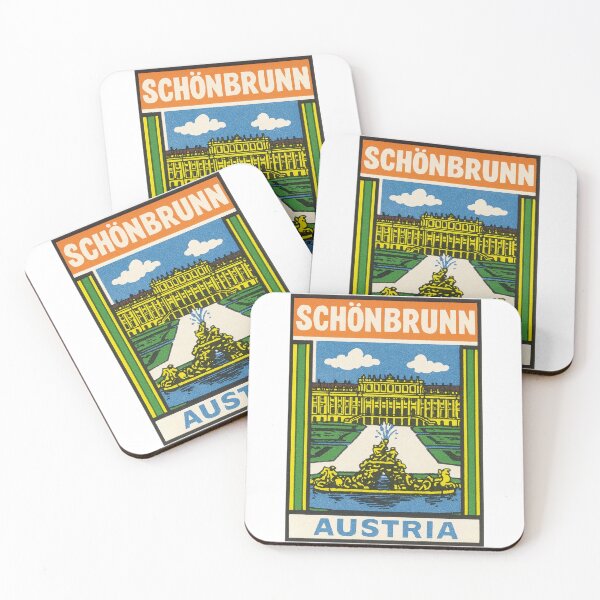 Artikelvorschau, Aufkleber Schloss Schönbrunn im Vintage-Stil entworfen und verkauft von Decal Mania.