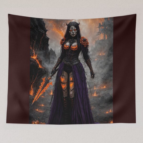 Item preview, Hellfire Bride of Halloween – Dark Fantasy Witch Artwork designed and sold by GempArt.