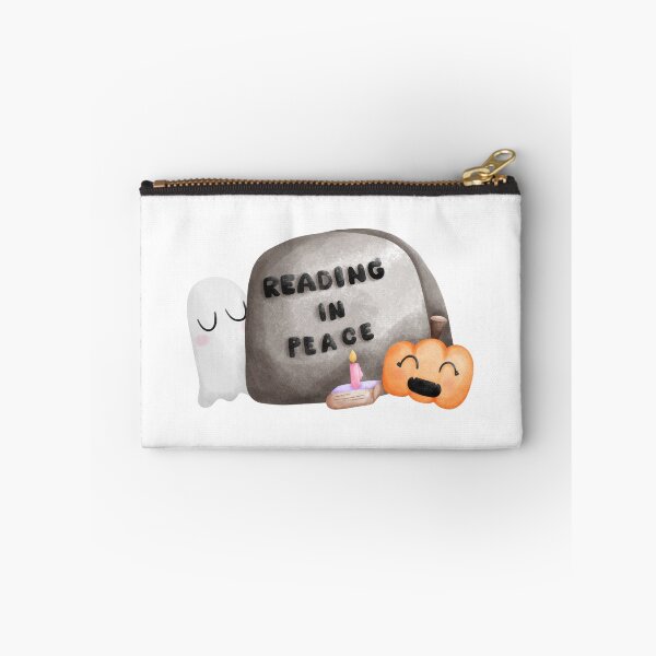 Item preview, Reading in Peace Halloween Bookish Ghost Pumpkin Cute Spooky Quote designed and sold by inelistudio.